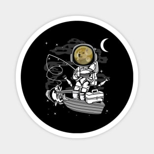 Astronaut Fishing Dogecoin DOGE Coin To The Moon Crypto Token Cryptocurrency Blockchain Wallet Birthday Gift For Men Women Kids Magnet